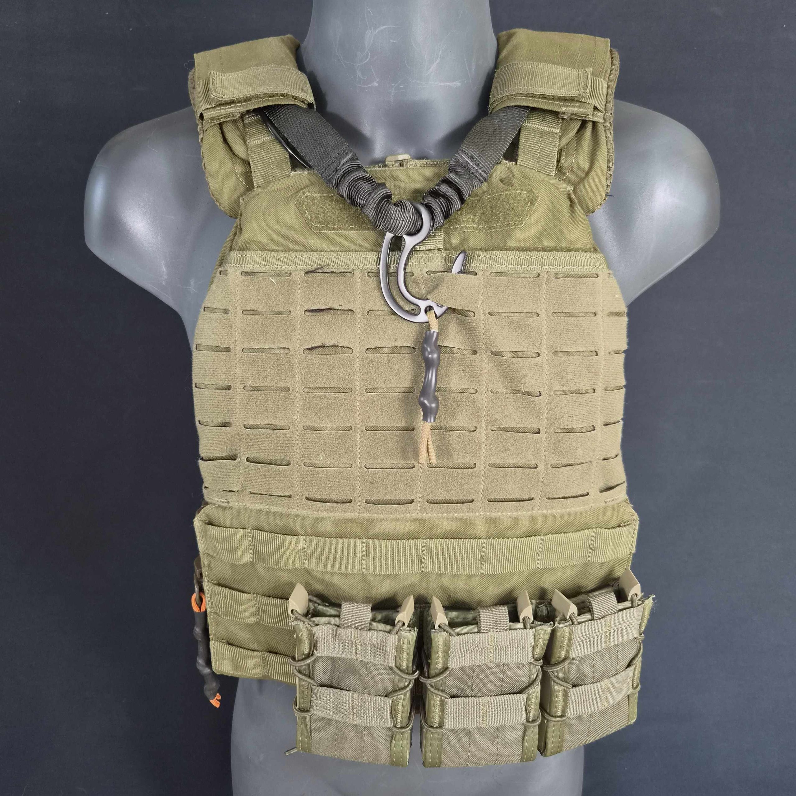Shield hook under molle